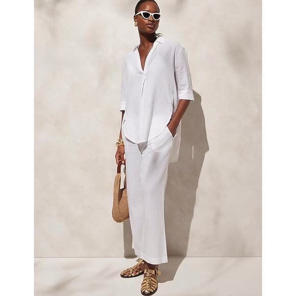 J.Crew Popover Shirt Airy Gauze Tunic Warm Sesame Relaxed Cotton Beach XXS NWT - Picture 2 of 11